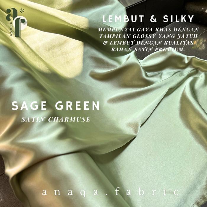 1 Meter Kain Satin Silk Charmuse Premium // Sateen Sutra Kilap PREMIUM