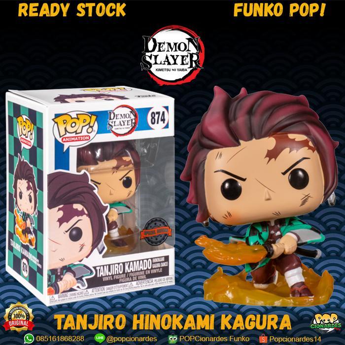 HOT SALE FUNKO POP DEMON SLAYER - KIMETSU - TANJIRO HINOKAMI KAGURA #874 TERMURAH