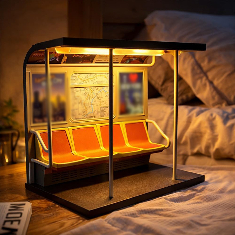 Home Decor Room Decoration Retro Vintage Subway Train Lamp Decorative Ornament Classic Subway Table