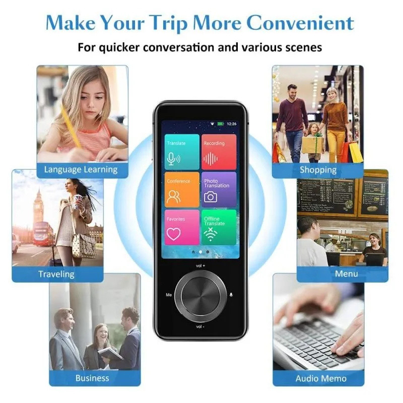 M9 Translator Device 137 Languages Intelligent Translator Real-time Voice Recording Text Translate