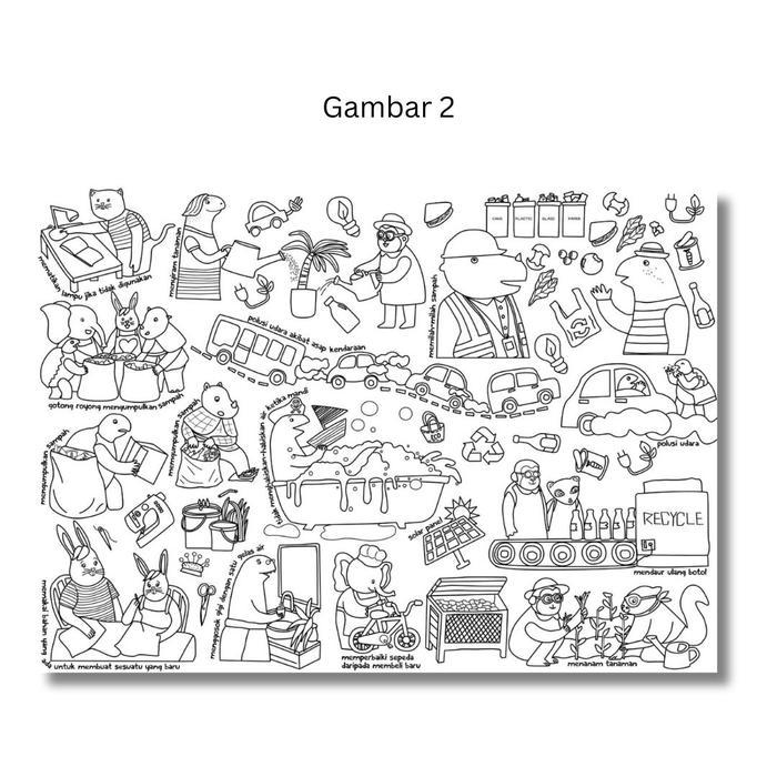 Kesaint Blanc - Jumbo Coloring Poster: Poster Mewarnai Jumbo Untuk Anak