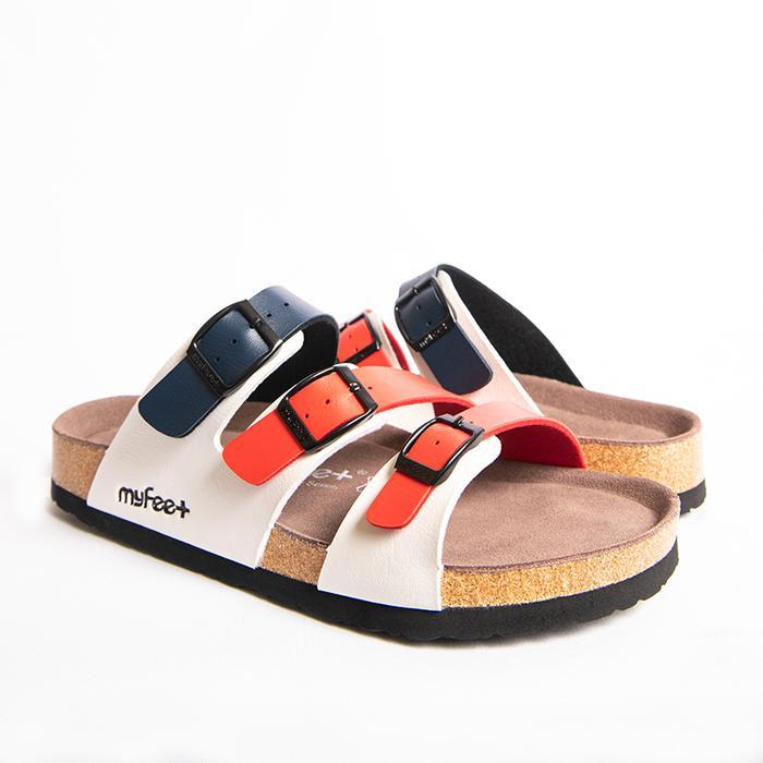 MyFeet F18 3Color- Sandal Anak dengan Dukungan Lengkung Kaki Warna Merah Ukuran 30 untuk Kaki Sehat 