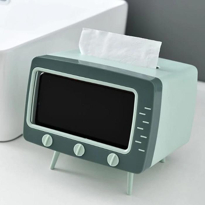 Tempat Tisu Bentuk Tv (Kotak Tisu Box Tv) Desktop Tv Tissue Smartphone Terbaik
