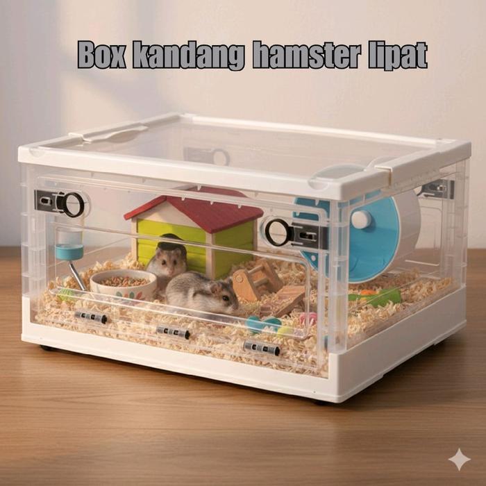 KANDANG HAMSTER TRANSPARAN/ KANDANG BOX HAMSTER/ BOX KONTAINER KANDANG HAMSTER TRANSPARAN LIPAT/