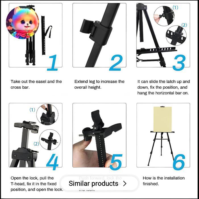 Premium Stand Lukis Standar Holder Papan Kanvas Lukisan Easel Melukis Standing Original