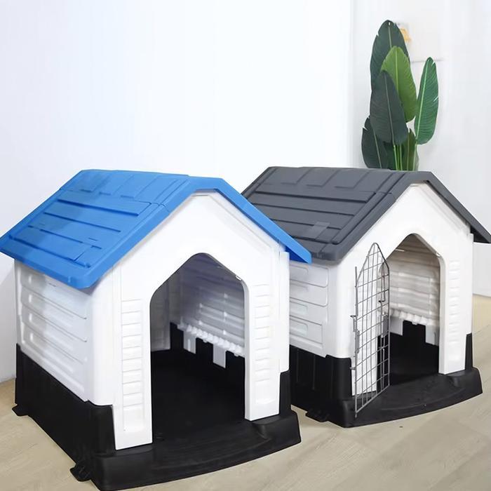 KANDANG ANJING & KANDANG KUCING DENGAN PINTU PLASTIK RUMAH KUCING INDOOR & OUTDOOR WATERPROOF