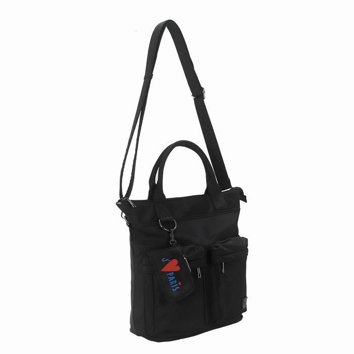 Elle Backpack B05-EL-3218 Tas Ransel Wanita dengan Pouch Tambahan Bahan Nylon Hitam With Pouch acc -
