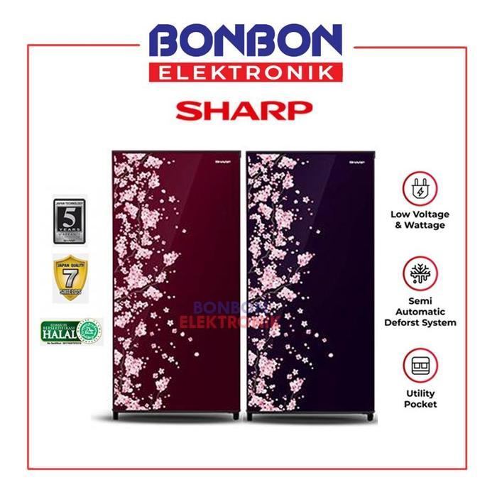 Sharp Kulkas 1 Pintu SJ-N182D-VB/VR / SJN 182 DVB / SJN182 Sakura - Blue
