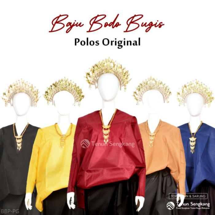 ORIGINAL Baju Bodo ABugis Makassar Dewasa Polos Asli Lengan Panjang - Tenun READY STOCK