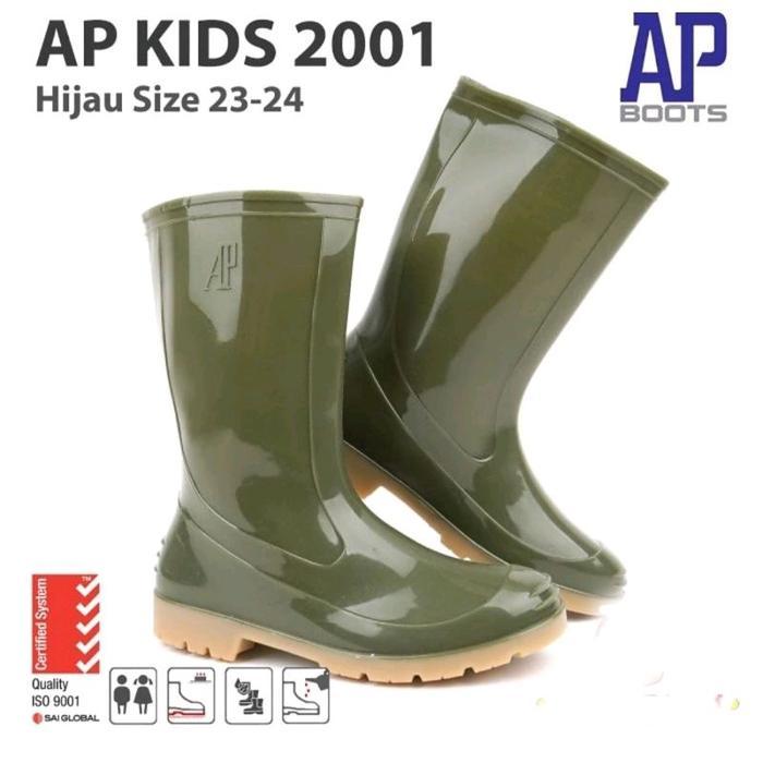 Sepatu Boot Ap 2001 Hijau Pendek Wanita Cewek Karet