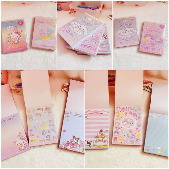 kawaii sanrio memopad colorful notebook buku catatan kitty melody