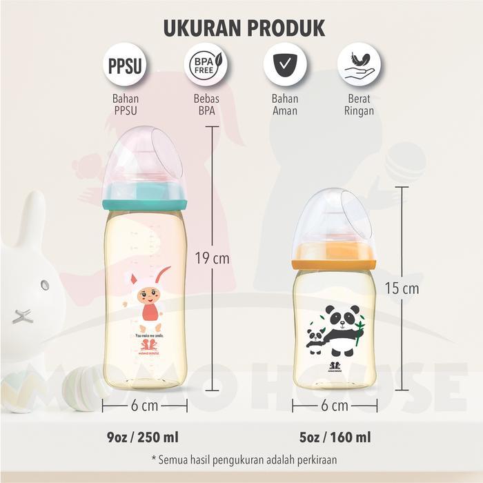MOMO HOUSE PPSU Botol Susu Bayi Botol Bayi Wide Neck Bottle Botol Susu Baby Botol Bayi Ppsu