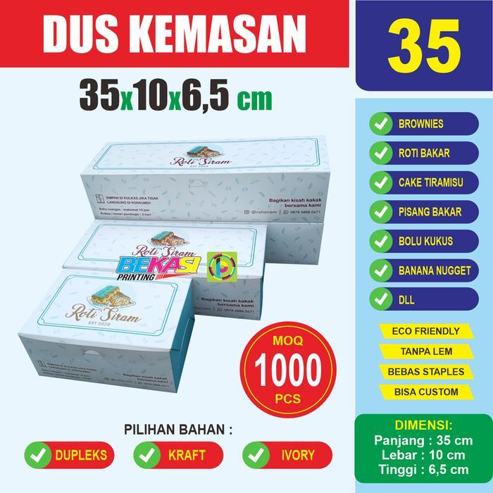35x10x6.5 cm Dus Kemasan Roti Box Brownies Bolu Gulung Kue Pukis