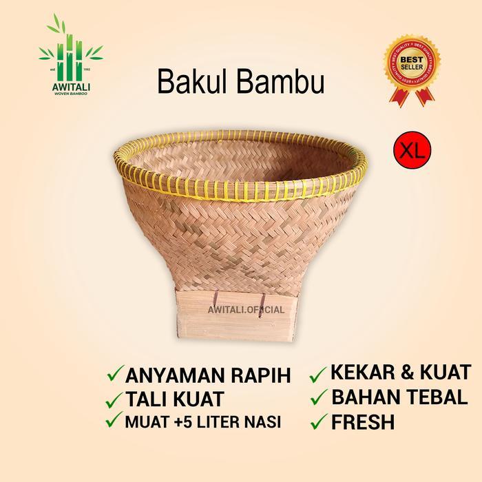 "New" Bakul Nasi Bambu Kecil Besar Jumbo Awitali Tempat Nasi Boboko Wakul Bambu