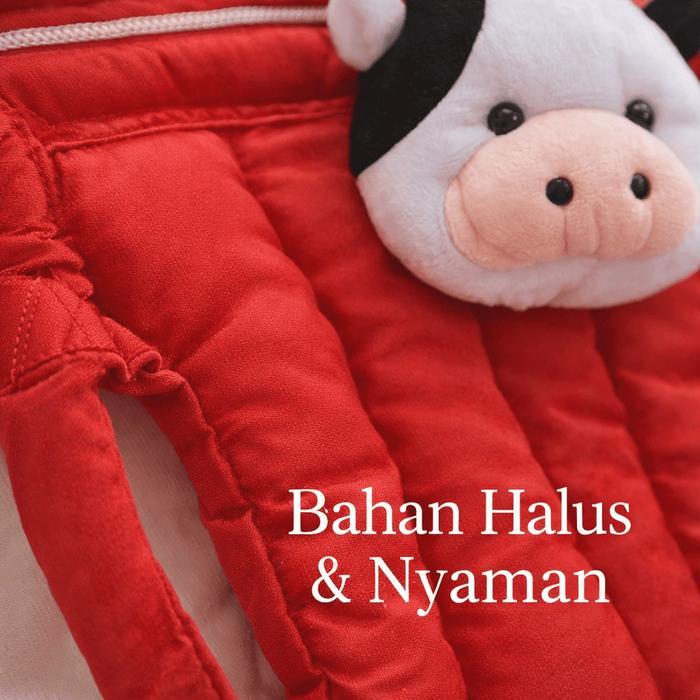 Paket Bayi 5in1 Premium Boneka Sapi Tas Bayi + Gendongan Depan & Samping + Selimut Tudung + Kasur