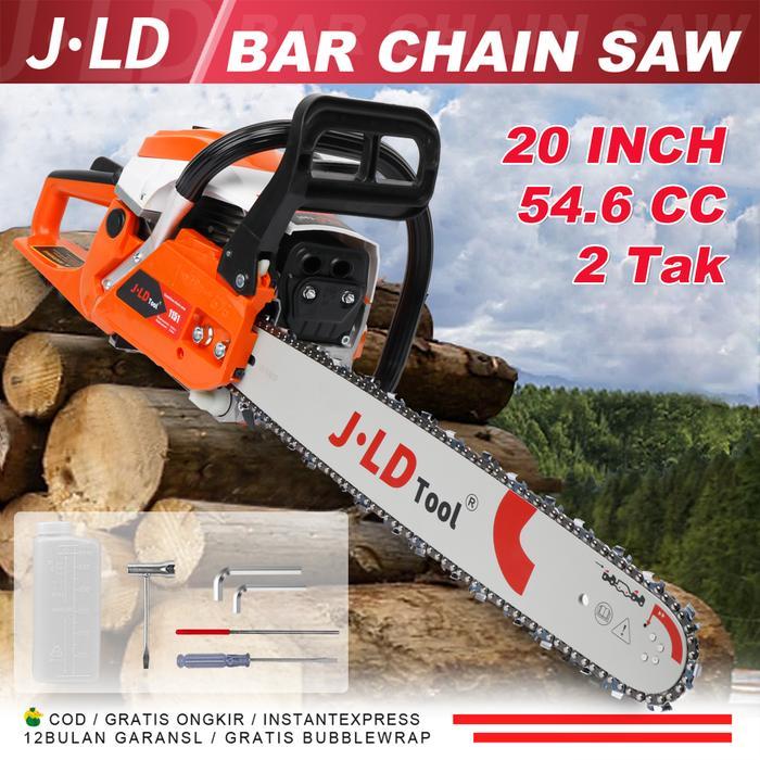 JLD Gergaji Mesin Chainsaw 54.6CC MesinKayu Mesin 20inch Pohon Kayu Kualitas Sinso Mini Potong 2 tak
