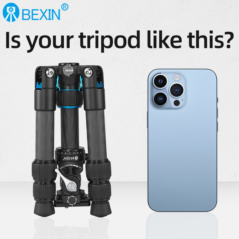 BEXIN Carbon Fiber Mini Tripod Extendable Feet Lightweight Compact Desktop Tripod for DSLR Camera
