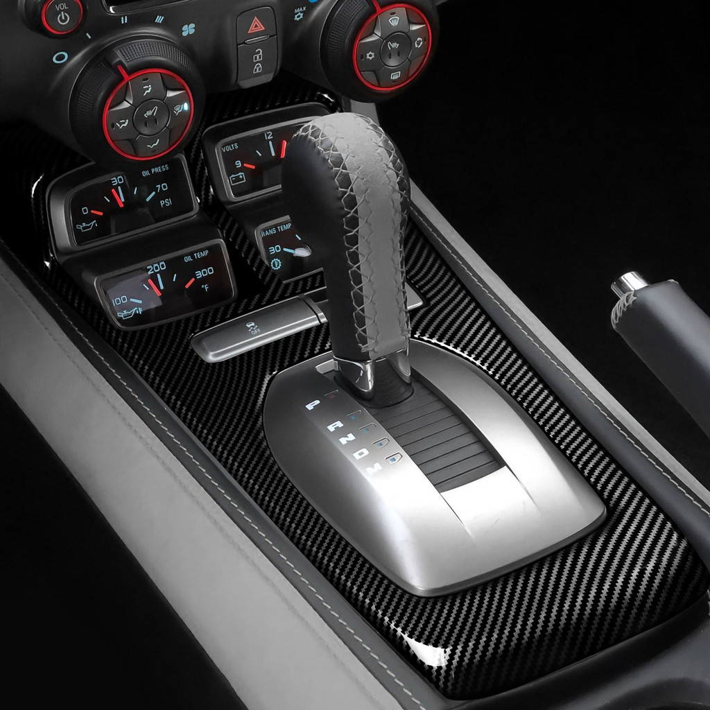 ABS Car Center Console Gear Shift Panel Carbon Fiber Interior Sticker For Chevrolet Camaro ZL1