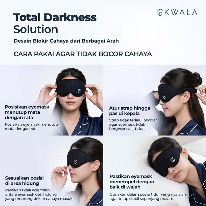 BEST SELLER KWALA NIGHT SERENE EYEMASK 100% GELAP & NYAMAN PENUTUP MATA TIDUR GELAP TOTAL SLEEPING