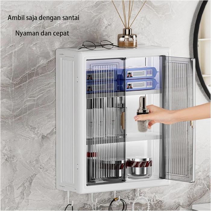 Rak Dinding Tempel Rak Kamar Mandi Tempel Rak Bumbu Dapur Dinding Plastik Dapur Lemari Dinding Anti