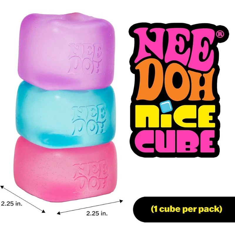Schylling NeeDoh Complete Fidget Toy Super , Popsicle/Jellyfish/Ice Cube/Fuzz Ball SlowRebound