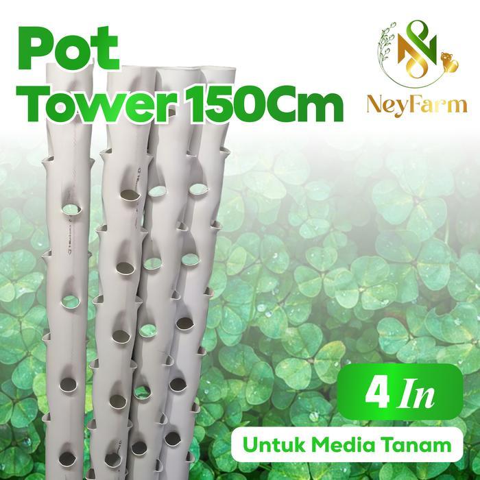 Growing Tower Vertikal Garden 1,5 meter Pot Paralon - Pot Tanaman Vertikal