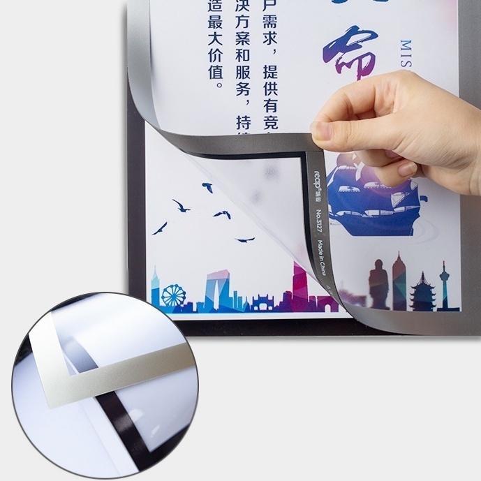 A1 A2 A3 A4 A5 A6Tempat Poster PVC Matte Silver A3 A4 Wall Sticker, Brosur Holder, Magnetic Display