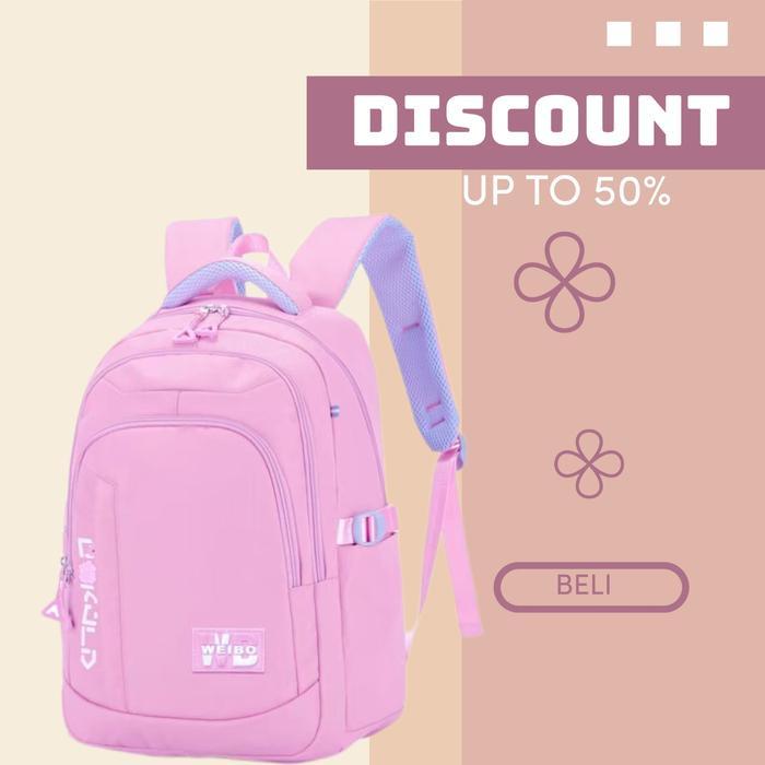 TAS RANSEL ANAK CEWEK WIBU MODEL POLOS TERBARU 2023