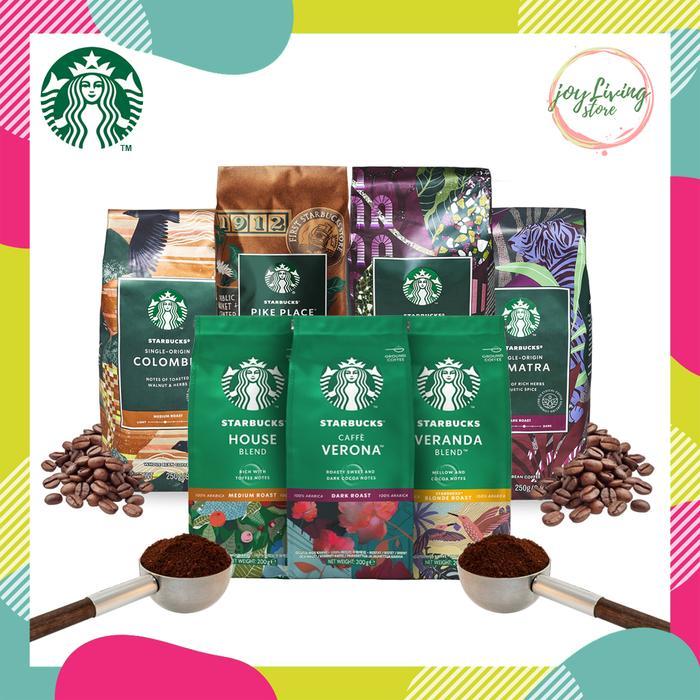 Kopi Starbucks Whole Bean and Ground Coffee Bag Blonde Medium Dark Roast