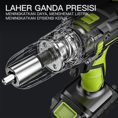 TERLARIS CODZPER Mesin Bor Listrik Bor Baterai Cordless Cas Tangan Murah Berkualitas Bor Tanpa Kabel