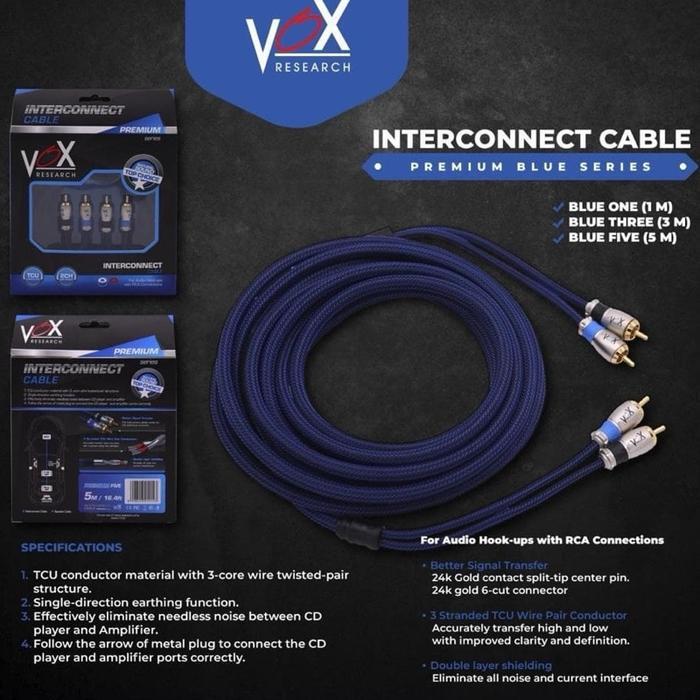 Kabel Rca Vox Premium Research Blue Series 5M