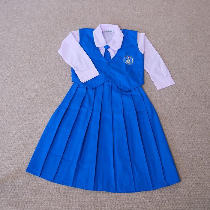 Premium Tgs - Seragam Sekolah Anak Tk Rompi Biru Putih Muslim Original