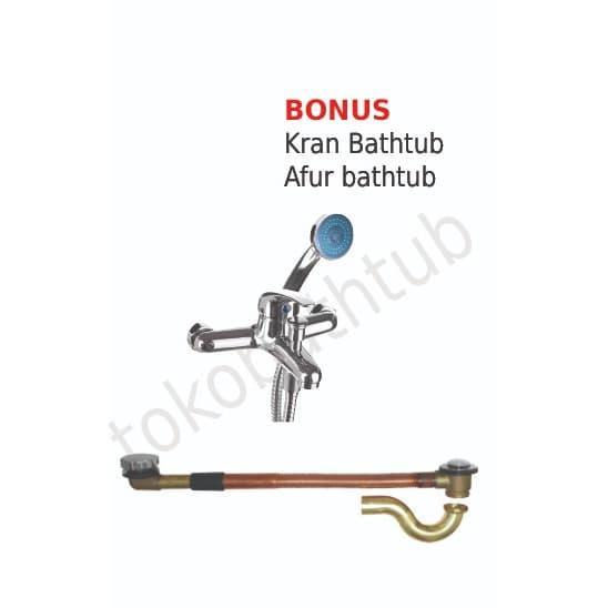 Premium Bathtub Long Michelle + Kran + Afur Marble 170X75X40 Cm Original