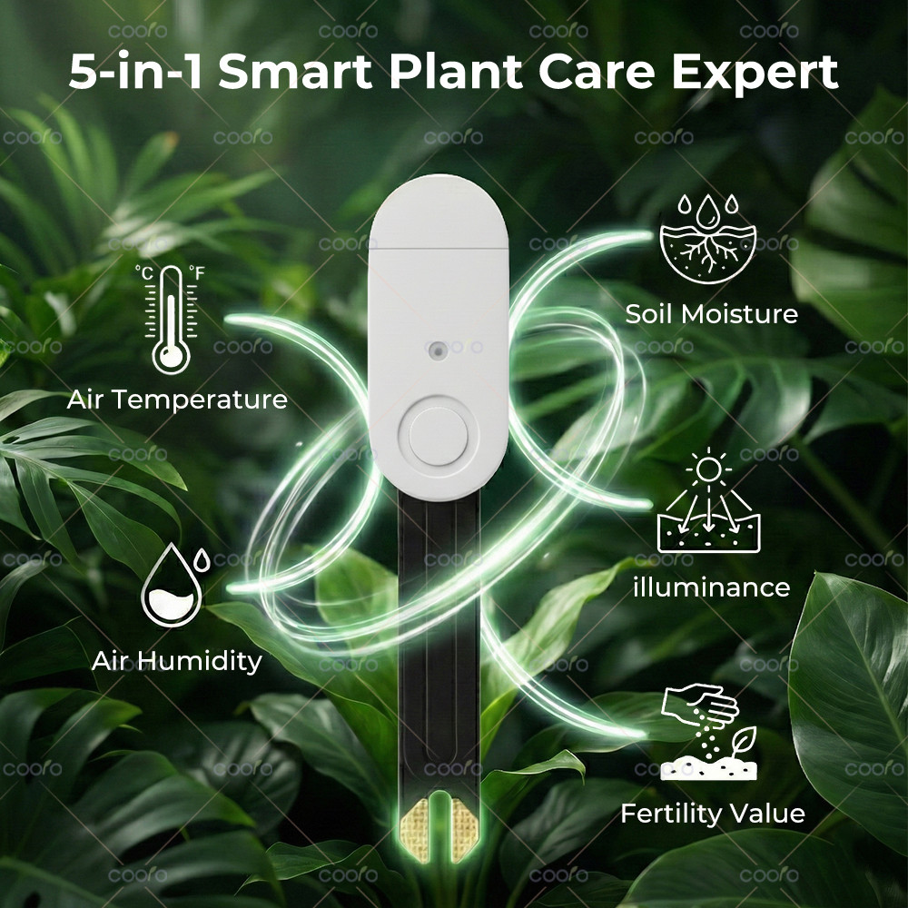 Tuya Zigbee Soil Water Tester 5 in 1 Soil Moisture Temperature Humidity Fertility Illuminiance