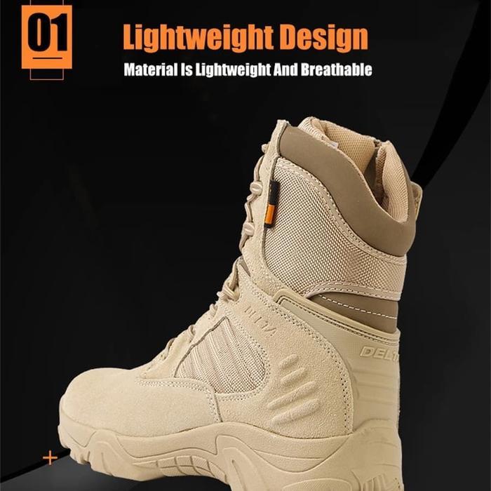 Sepatu PDL Delta Tactical Original Panjang 8 Inch Coklat Gurun