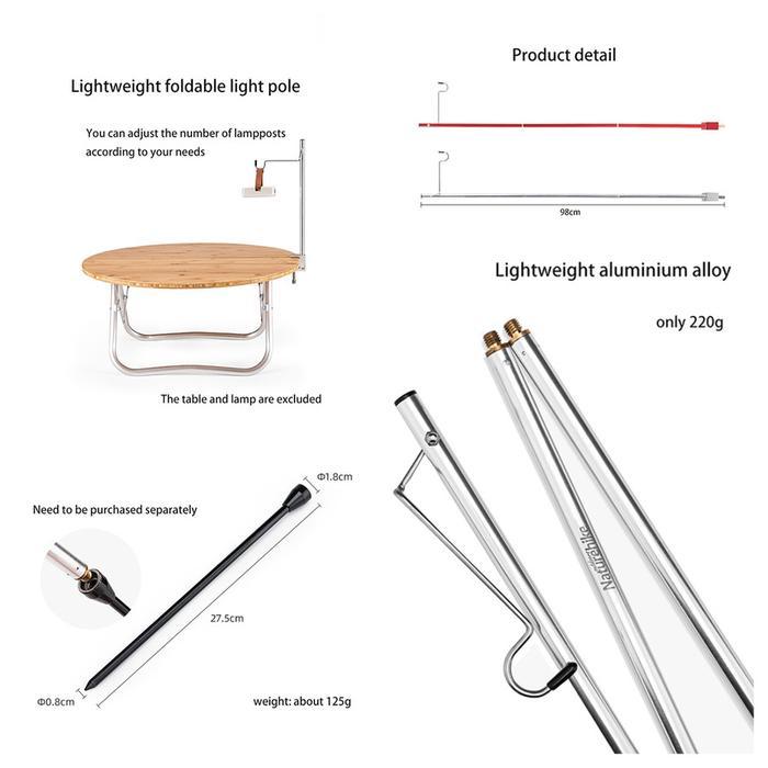 Tiang Lampu Camping Naturehike Nh20Pj001 Foldable