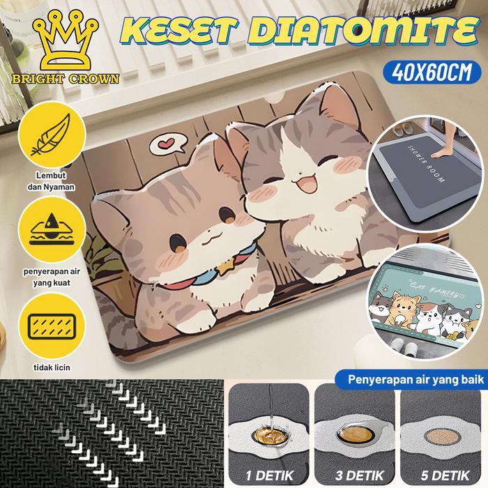 NEW Bright Crown Keset Batu / Keset Kaki Nyerap Air Diatomite Anti Slip
