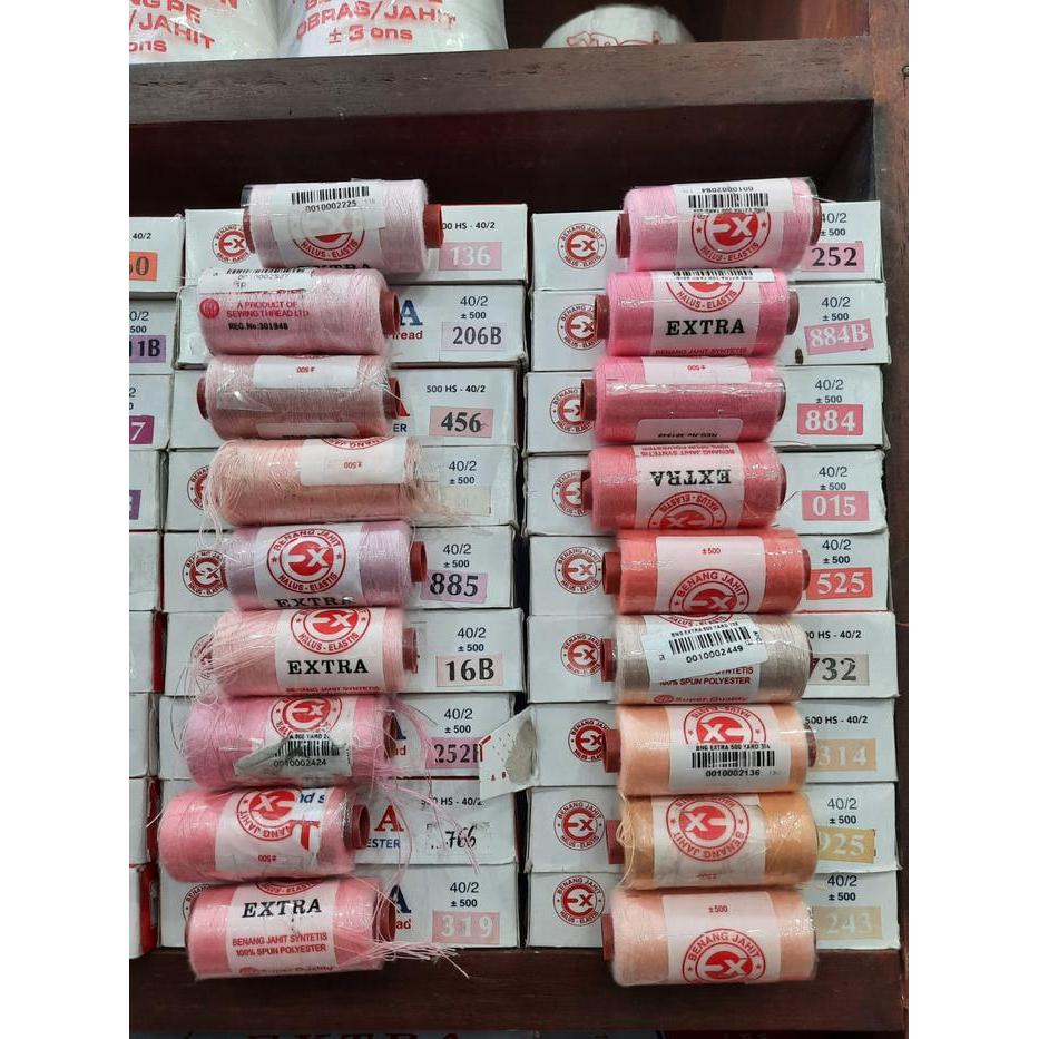 Benang jahit EXTRA / Benang Katun / Benang jahit extra 500y lusinan