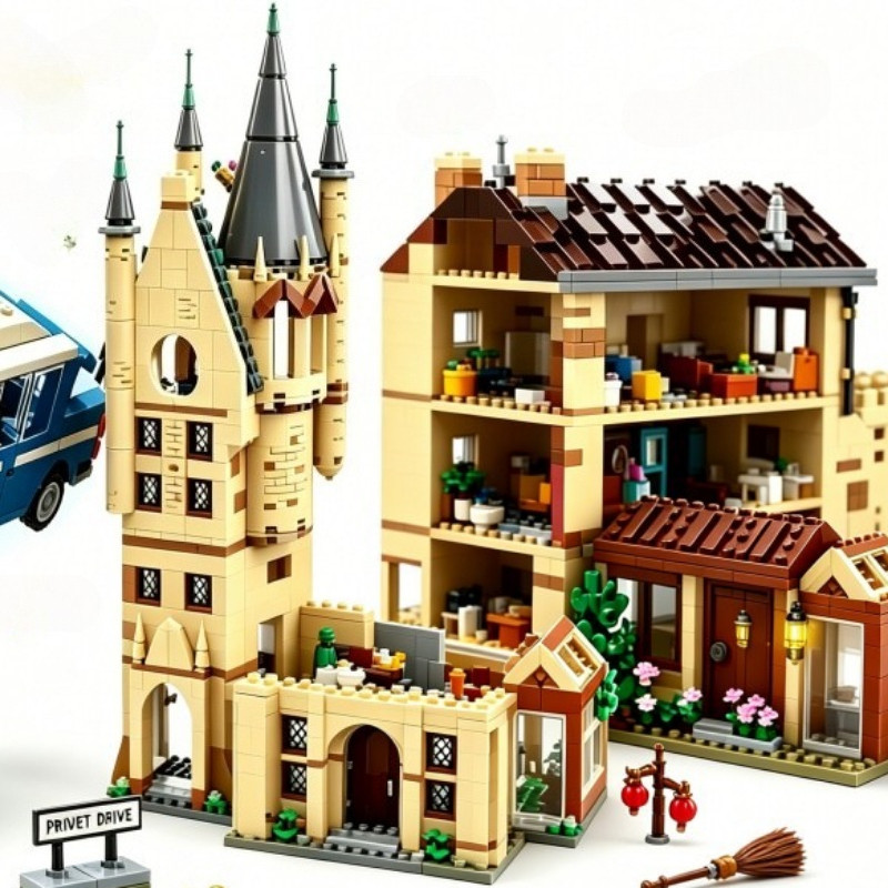 Moc The Burrow Grimmauld Place 4 Privet Drive Astronomy Tower Model Building Blocks Toys for