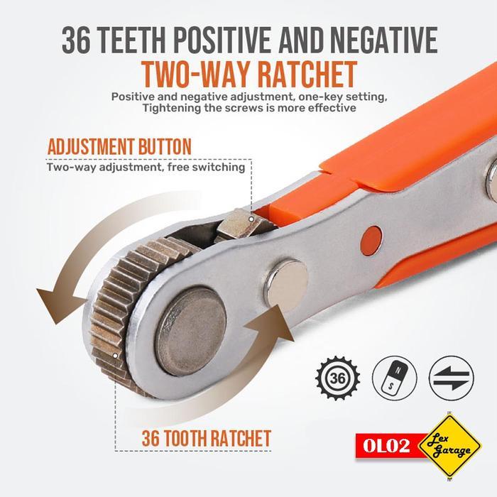 NEW Obeng Set Ratchet Plus Minus Bintang Mata Obeng Set