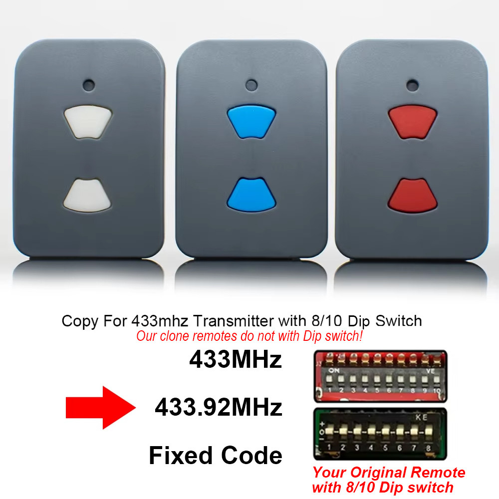 Universal 433 433MHz 433.92mhz Garage Gate Remote Control Fixed Code Keychain Controller Clone