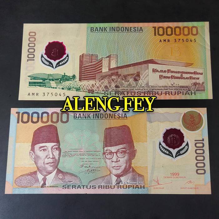 Uang kuno Indonesia 100.000 polymer tahun 1999