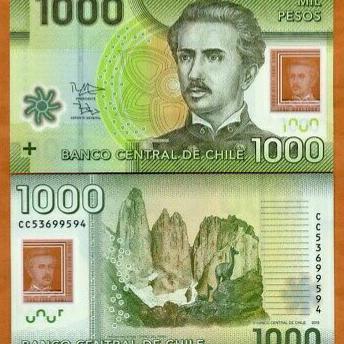 Uang Kertas Chile 1000 Peso Tahun 2015 Bahan Polimer
