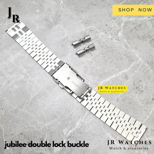 Solid Jubilee Bracelet Double Lock Buckle Tali Jam Rantai Strap