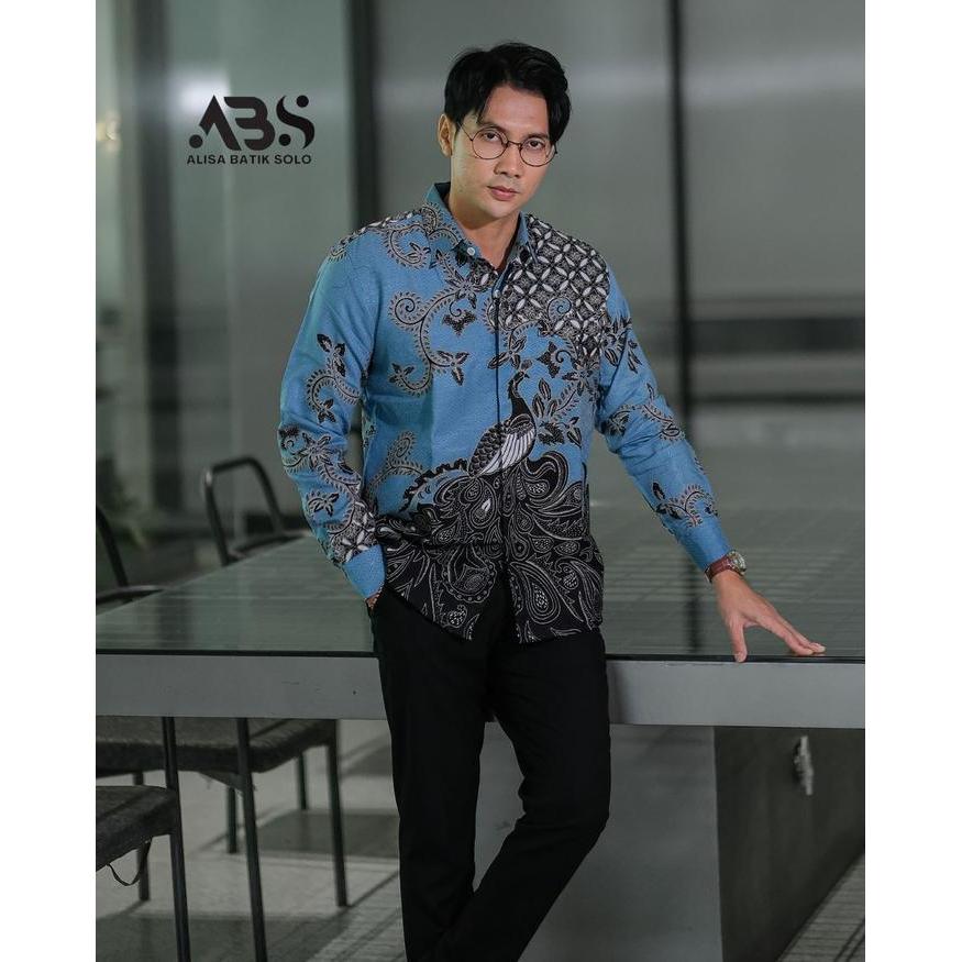 Alisa Batik Solo Slimfit Motif Dewanagari Kemeja Batik Solo Sragen Atasan Pria Formal Casual Lengan