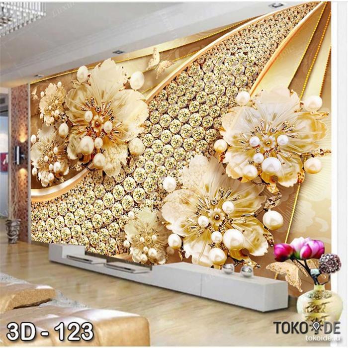 Wallpaper Custom 3D Wallpaper Dinding Bunga Flower Wallpaper Custom 3D Wallpaper Sticker Wallstiker