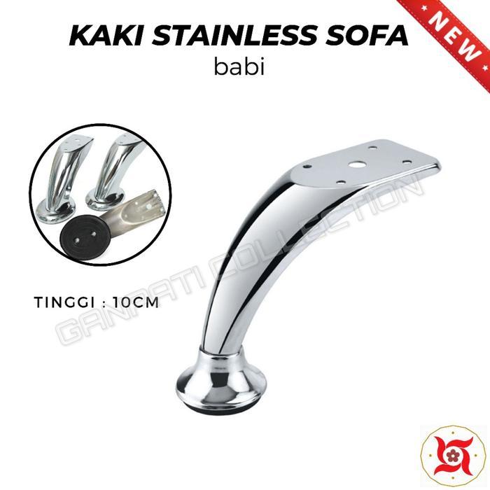 "New" Kaki Sofa Kursi Meja Lemari Stainless Chrome Babi (Tinggi 10cm)