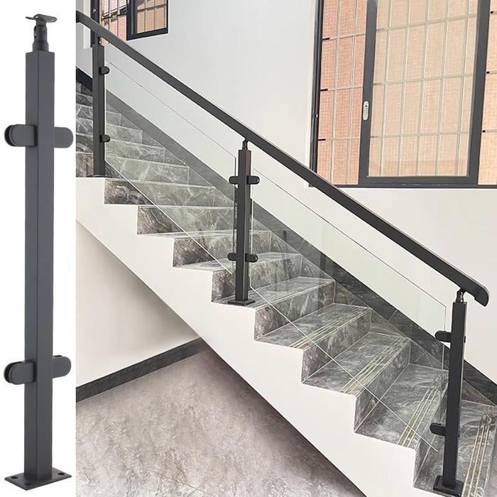 Tiang Railing Kaca Minimalis Dengan Klip Kaca Railing Tangga Stainless