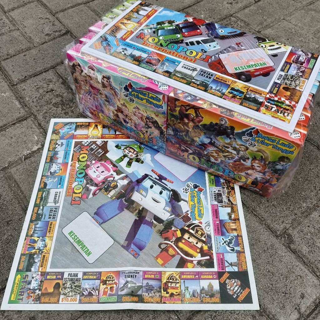 Monopoly 5 in 1 curah besar (Monopoli, Ludo, Ular Tangga, Catur, Halma) / monopoli  / mainan tradisi