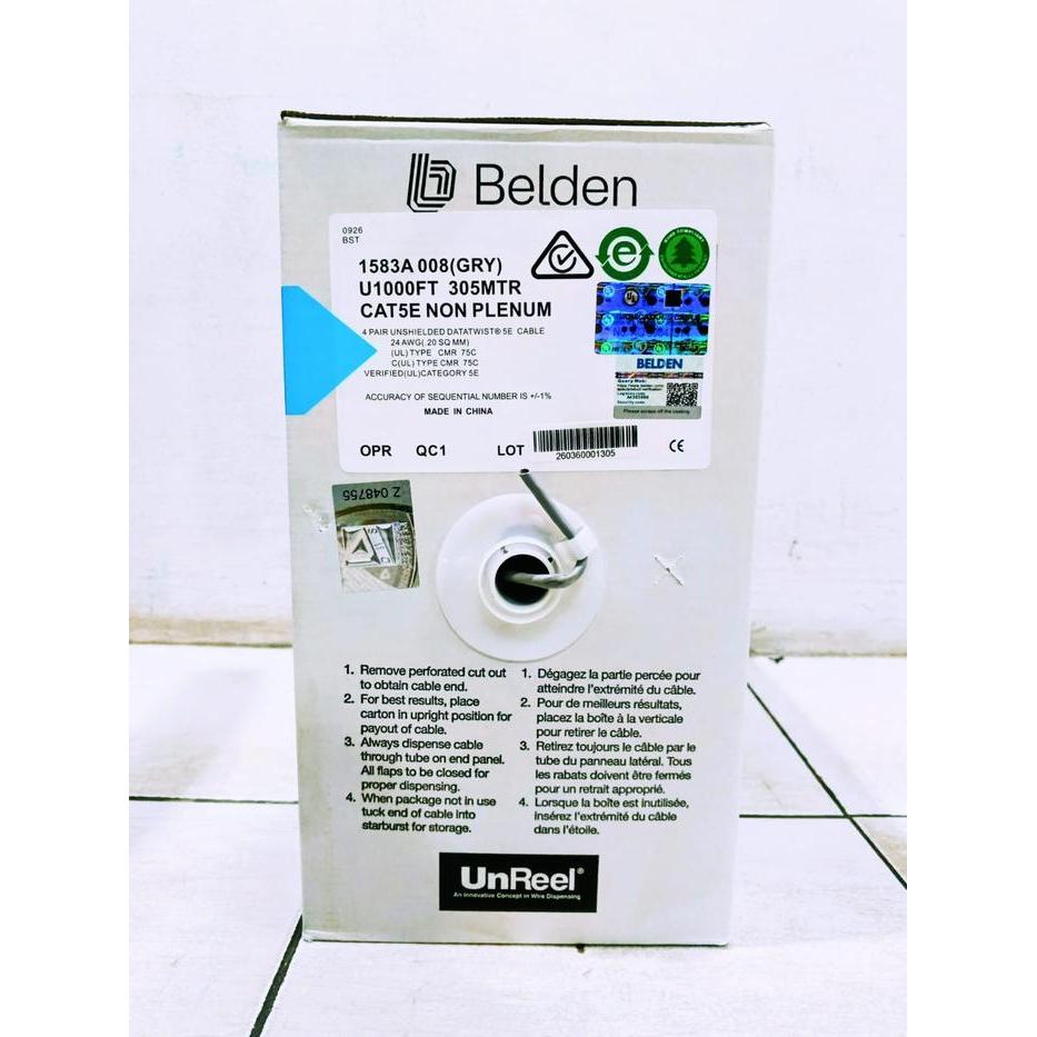 Best Seller Belden Cable Utp / Kabel Utp Cat-5E 305Meter Original (Bl 1583A) Blue